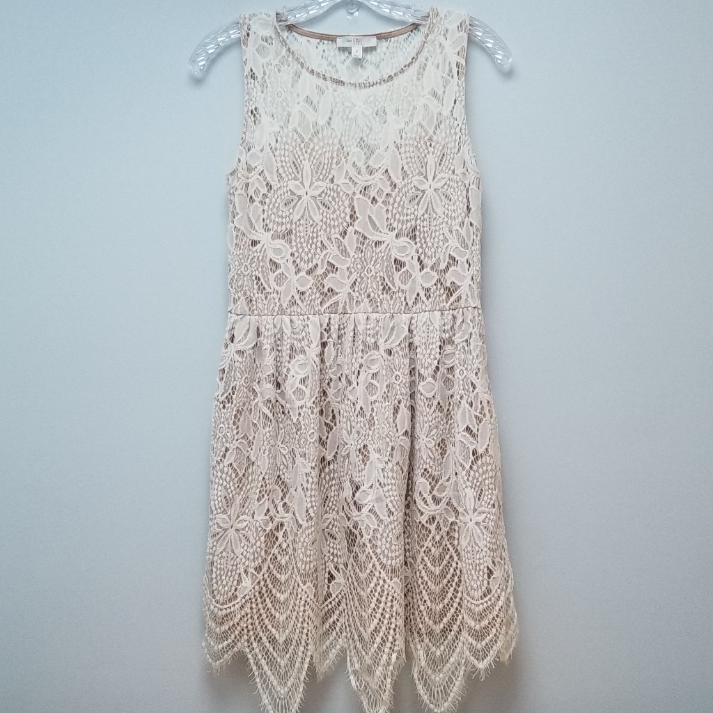 Love Fire | Sleeveless Cream Color Lace Dress, M